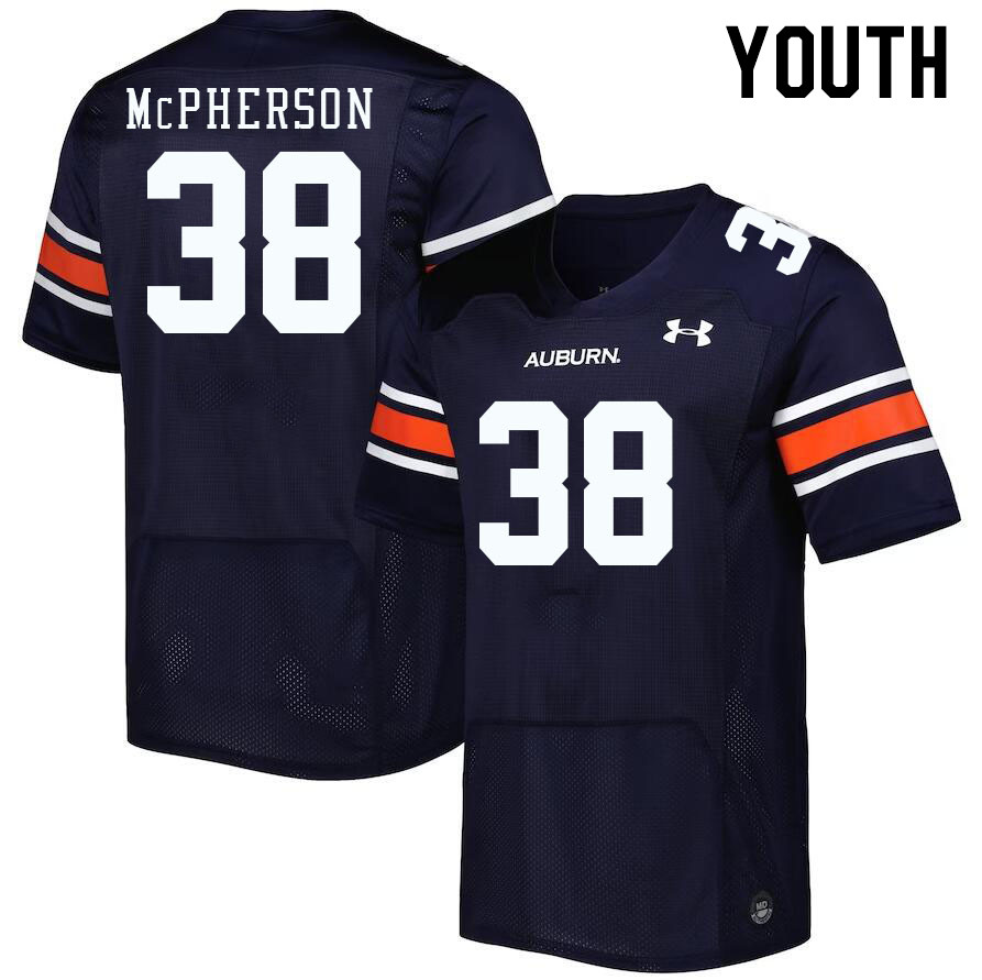 Youth #38 Alex McPherson Auburn Tigers College Football Jerseys Stitched-Navy